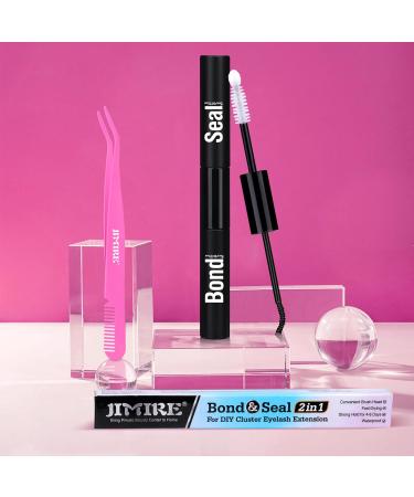 JIMIRE 2 in 1 Eyelash Glue & Lash Applicator Tweezers | Strong Hold Waterproof Adhesive for DIY Cluster Individuals - Buy Online on GoSupps.com