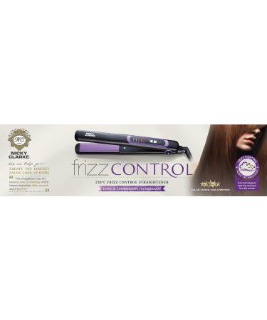 Nicky Clarke Frizz Control Straightener - Ionic Tourmaline Ceramic Plates, 5 Heat Settings, 230 C, Fast Heat Up, 360 Swivel, 2m Salon Cable - Black & Purple - Buy Online on GoSupps.com