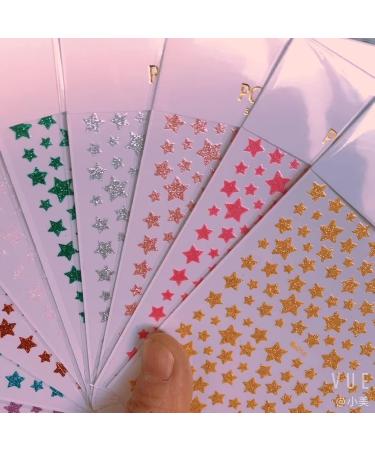 Glittered Star Nail Transfer Sticker Sheet Long Last Nail Art Decals Pack DIY Nail Transfer Tips for Female Black 1size - Buy Online on GoSupps.com