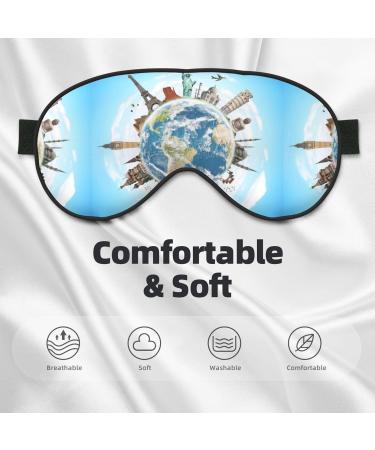 World Travel Sleep Mask - Adjustable Double-Sided Eye Cover | Soft Shade for Comfortable Sleep & Reduced Eye Edema - Buy Online on GoSupps.com