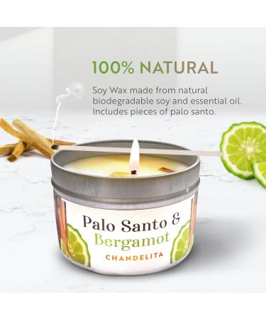 Chandelita Fragrance Candle | Palo Santo & Bergamot - Natural Aromatherapy Candle with Essential Oils & Soy Wax for Meditation & Chakra Healing - Buy Online on GoSupps.com