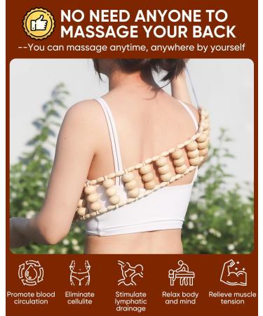 Massage Roller Back with Handle - Maderotherapy Set | Anti-Cellulite Device for Neck Legs Back & Body (70 x 7.5 cm) - Buy Online on GoSupps.com