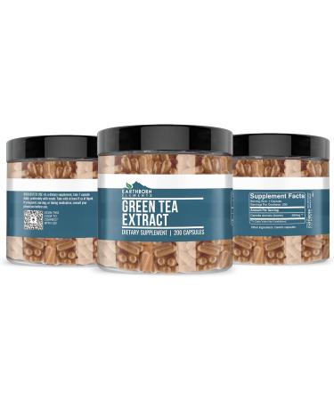 Earthborn Elements Green Tea Extract 200 Capsules Pure & Undiluted No Additives - Buy Online on GoSupps.com