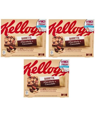 Kellogg's Barretta Almond and Chocolate Set of 3 bars of chocolate and almond (4 x 32 g) 128 g with 41% nuts