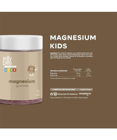 Jelly Pills Kids Gummies 810mg Magnesium Citrate & Vitamin B6 Kids - 70 Vegan Berry Flavored Gummies - No Added Sugars - Reduces Fatigue & Burnout - 90mg Magnesium - Buy Online on GoSupps.com