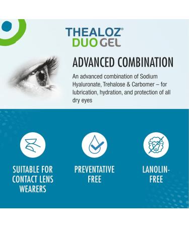 Thealoz Duo Gel Eye Drops - Long-Lasting Relief for Dry, Tired Eyes | Preservative-Free Gel | 30 Single Dose Vials - Buy Online on GoSupps.com