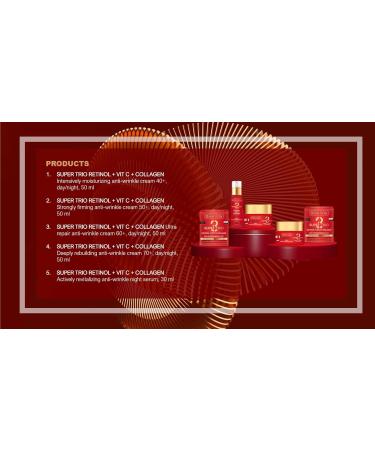 Bielenda SUPER 3 Trio Retinol + Vit C+ Collagen 40+ 50 ml - Buy Online on GoSupps.com