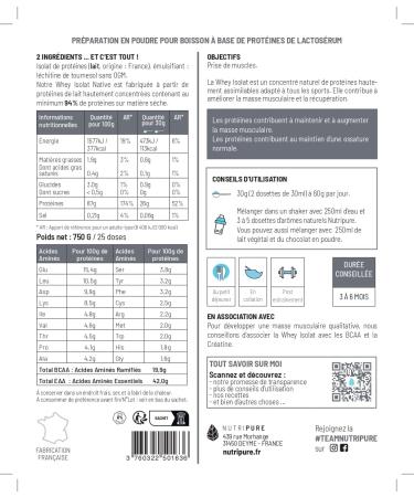 Nutripure | Pack Prise de Muscles | Whey Isolate Native + Cr atine Monohydrate Poudre + Pre Workout (EAA BCAA) | Id al pour Musculation Prise de Masse Musculaire Fatigue Musculaire | Go t Chocolat Chocolat Cr atine 150g Poudre - Buy Online on GoSupps.com