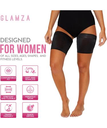 Buy Black Anti-Chafing Thigh Bands | Non-Slip Elastic Leg Comfort for Running & Sports (Size E - 62CM-70CM - Buy Online on GoSupps.com