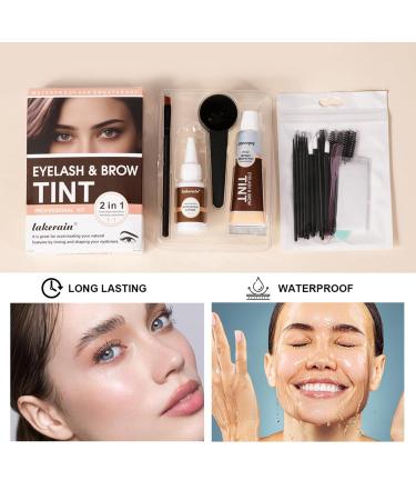 Eyelash & Brow Tint Kit - Natural Volumizing Color Long-lasting 4-8 Weeks Waterproof - DIY Salon or Home Use (Chestnut - Buy Online on GoSupps.com