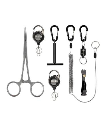 Booms Fishing FF2 Fly Fishing Accessories and Tools Kit, Fly Fishing Gear  Combo: Fly Fishing Forceps, Fly Fishing Nipper, Line Leader Straightener,  Zinger Retractor, Two-Sided Fly Box Assortment 4 in 1 Combo