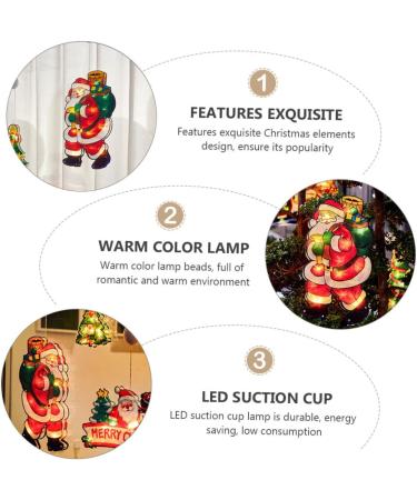 GANAZONO Santa Claus Figurine 1Pc Christmas Santa Claus Suction Cup Lamp Showcase LED Light Festival Supply Santa Claus Lamp - Buy Online on GoSupps.com
