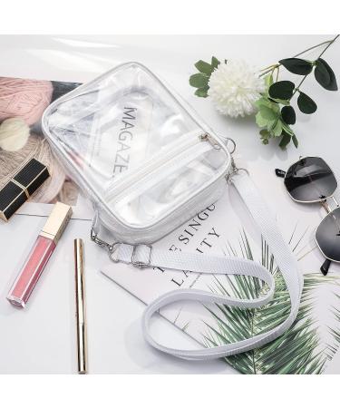 WJCD Clear Stadium Approved Crossbody Purse with Front Pocket - White - Buy Online on GoSupps.com