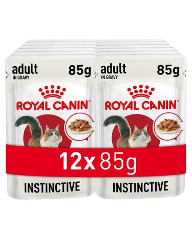 Royal Canin Instinctive Adult Cat Food Gravy Pouch 85g (Pack of 12) Savory meat-based flavor 1.02 kg (Pack of 1)