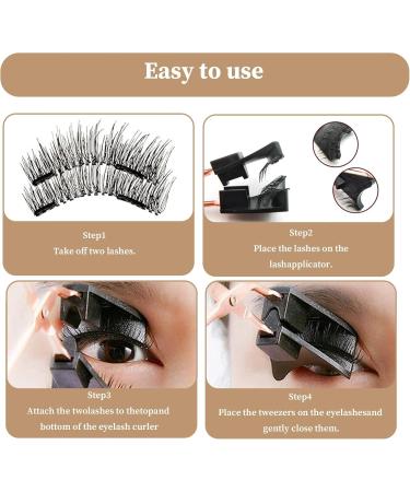 XdealCozyxc 4 Pairs Magnetic Eyelashes without Eyeliner Waterproof Reusable Magnetic Eyelashes Natural Look with Eyelash Curler - Buy Online on GoSupps.com