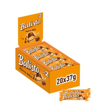Balisto chocolate bar | Grain mix orange | 20 bars in a box (20 x 37 g) Grain mix 37 g (pack of 20)