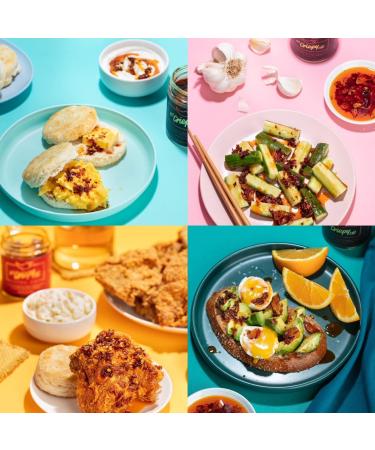 Hot Crispy Oil Original - Spicy Gourmet Olive Oil Infused with Garlic, Shallots, and Chili Peppers - 6 oz Jar (Vegan, Gluten-Free) - Ideal for Pizza, Pasta, Salads & More - Buy Online on GoSupps.com