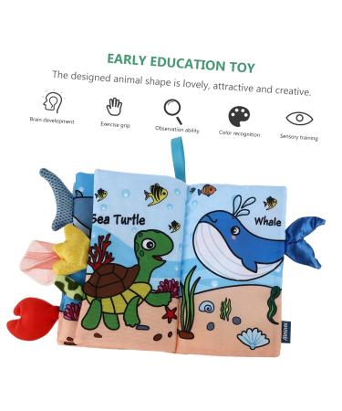 Ibasenice 4-Piece Soft Fabric Tail Towel Book Set for Toddlers | Early Education Animal Knowledge & Crackling Books | Peach Skin Baby Bath Books - Buy Online on GoSupps.com