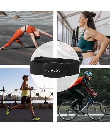 LIVLOV Heart Rate Monitor Chest Strap - Bluetooth5.0, ANT+, IP67 Waterproof HR Sensor for Peloton, Polar, Wahoo, Zwift - Compatible with Garmin, DDP Yoga - Best for Fitness Tracking - Buy Online on GoSupps.com