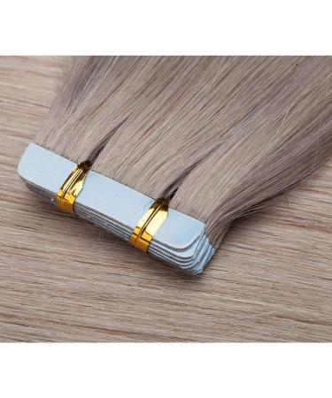 SEGO Tape Extensions - 20 Wefts 30g 100% Remy Real Hair Adhesive Hairpieces - Grey (22/55cm) - Premium Quality Hair Extensions for Effortless Style - Buy Online on GoSupps.com