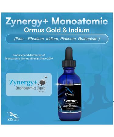 ZP.TECH Zynergy+ Ormus Colloidal Liquid Gold Concentrate Pure Monoatomic Ormus Gold and Indium Third Eye Awakening 24K Food Grade Ormus Au & in - 2 Oz - Buy Online on GoSupps.com