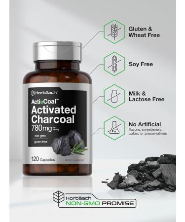 HorbÃ¤ach Acti-Coal Activated Charcoal 780mg - 120 Capsules - Buy Online on GoSupps.com