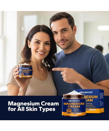 SilkySecret Magnesium Cream (5.3 Oz) Nighttime Magnesium Cream Relief and Relaxation with Lavender Scent Calming Magnesium Body Butter for All Skin Types - Buy Online on GoSupps.com
