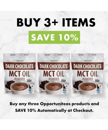 Opportuniteas MCT Oil Powder Dark Chocolate 6 oz - Keto Creamer for Coffee, Tea, Drinks & Smoothies - Boost Energy & Mental Focus - Ketogenic Diet Supplement - Gluten Free & Non-GMO - Buy Online on GoSupps.com