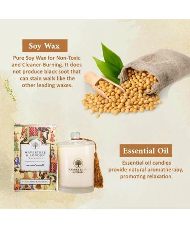 Wavertree & London Organic Sandalwood & Patchouli Soy Wax Candle Non-Toxic Hand Poured in Australia 60 Hours Burn Time 11.66 Oz Triple Scented for Relaxation - Buy Online on GoSupps.com