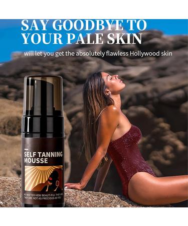 Tanning Mousse Skin Moisturising Self Tanner Cream Sunless Tan Lotion 100g for Home Travel - Buy Online on GoSupps.com