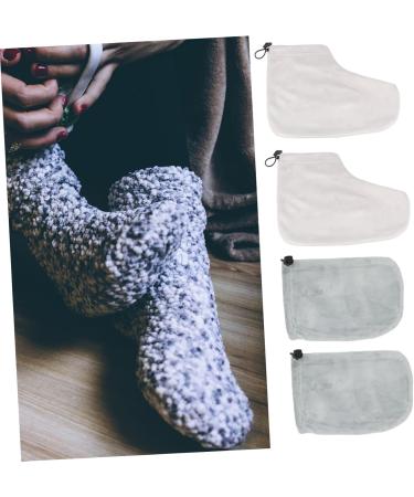 FRCOLOR Foot Cover 2 Pairs Gloves Insulation Cotton Hand Paraffin Wax Gloves 28x20cm Grey - Buy Online on GoSupps.com