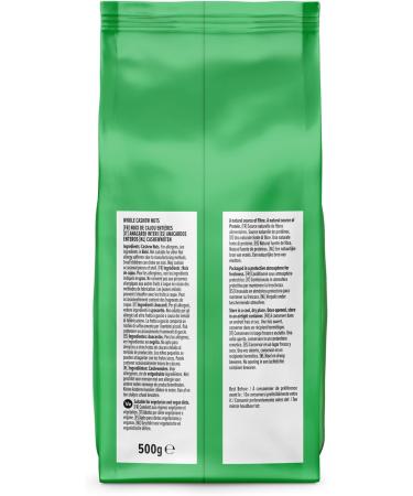 Amazon Whole Unsalted Cashews 500g - Premium Quality Nuts for Snacking - Buy Online on GoSupps.com