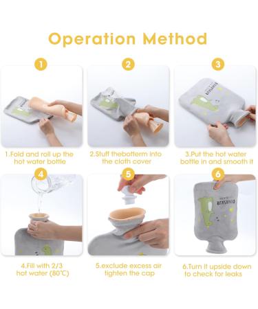 Buy Ovooker 2L Hot Water Bottle - Soft Cover Odorless PVC Hand Warmer for Pain Relief - Ideal for Kids & Adults - Pink - Buy Online on GoSupps.com