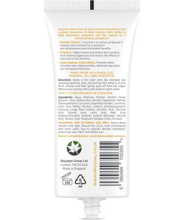 Procoal Blackhead Remover Mask with Glycolic & Turmeric | Peel Off Face Mask for Blackheads | UK Made | Non-irritating Formula | Eco-friendly Packaging - Buy Online on GoSupps.com