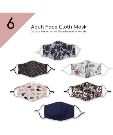 KaWaii Breathable Face Masks for Adults - Adjustable Reusable Washable Comfy - Earthy Bouquet - Pack of 6 - Buy Online on GoSupps.com