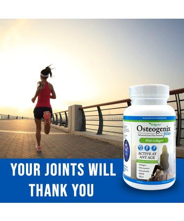 Osteogenix Plus Joint Flex Formula (90 ct) - Knee Supplement with Collagen II, Glucosamine, Chondroitin, MSM & HLA - Supports Lubrication & Discomfort - Men & Women - Buy Online on GoSupps.com