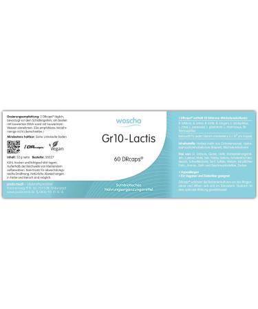 Buy WOSCHA Gr10 LACTIS Probiotic Bacteria 60 Vcaps for Gut Health | International Shipping Available - Buy Online on GoSupps.com