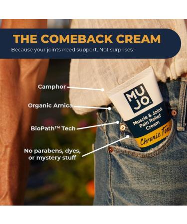 MUJO Chronic Tonic Muscle & Joint Pain Relief Cream - Fast-Acting Long-Lasting Organic Ingredients - Deep Penetrating for Arthritis/Sprains - 3 fl oz 1 - Buy Online on GoSupps.com