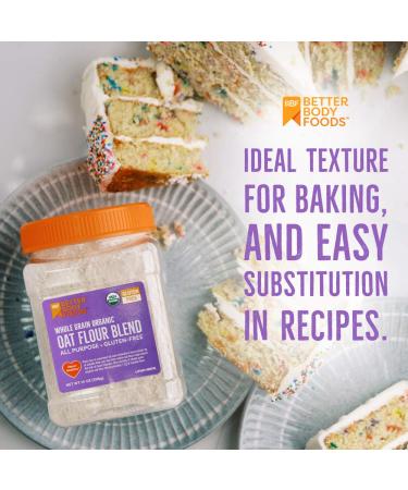 BetterBody Foods Organic Oat Flour Blend - Gluten-Free Whole Grain Baking Flour (14 oz) - Vegan and All Purpose - Buy Online on GoSupps.com