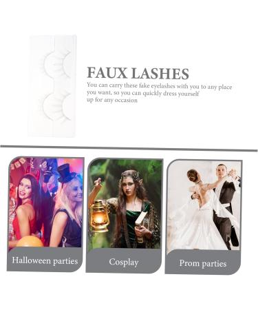 Beavorty 2 Pairs White False Eyelashes Natural Eyelashes Fake Eyelash White Eyelashes Wispy Fluffy Eyelashes Fake Lashes Natural Women False Eyelashes Miss Hand Made Chemical Fiber Decorate - Buy Online on GoSupps.com