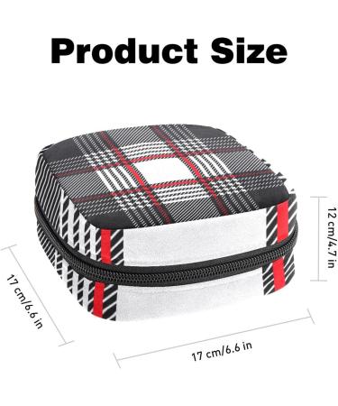 Women's Bonds Storage Pockets Stillpad Holder - Black & White Scottish Plaid Portable Period Kit Bag | Feminine Product Bag for Women & Girls - Buy Online on GoSupps.com