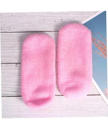 FRCOLOR 2 Pairs Gel Socks Treatment Socks for Foot Care Feet Healing Socks White Cotton Gloves Gel Spa Socks Foot Treatment Socks Ankle Socks Cosmetic Feather Yarn Pink - Buy Online on GoSupps.com