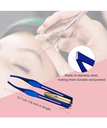 LED Lighted Stainless Steel Tweezers Set for Makeup & Hair Removal - 4 Pieces (Black, Red, Rose, Dark Blue) - Buy Online on GoSupps.com