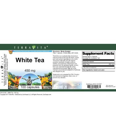 White Tea - 450 mg (100 Capsules ZIN: 521907) - 3 Pack - Buy Online on GoSupps.com