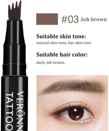 Four-Headed Eyebrow Pencil | Four-Fork 3D Eyebrow Makeup Pencil - Natural-Looking Waterproof Eyebrow Makeup Supplies for Dating Parties and Daily Use C: Grayish Brown - Buy Online on GoSupps.com
