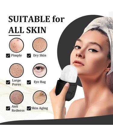 Esznuoky Ice Roller for Face, Eye, and Neck - Facial Beauty Ice Mold for Brightening Skin, Cold Therapy Massage Tool for Pore Shrinking and Acne Reduction (Black) - Buy Online on GoSupps.com