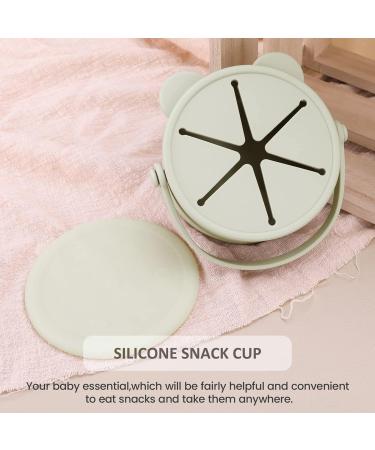 Orzbow Silicone Snack Pots for Toddlers - No-Spill Snack Cups with Stable Lid & Handle - BPA Free & Dishwasher Safe - Green - 1 Pc - Buy Online on GoSupps.com