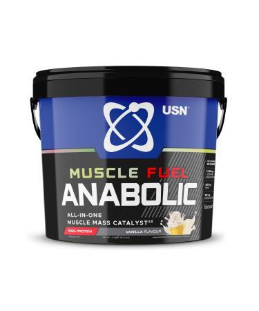 USN Muscle Fuel Anabolic Vanilla All-in-one Protein Powder Shake (4kg): Workout-Boosting Anabolic Protein Powder for Muscle Gain - New Improved Formula Vanilla 4 kg (Pack of 1)