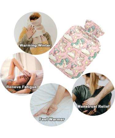 Naanle Rainbow Unicorn Hot Water Bottle - 1L Transparent Heating Pad for Hand Warmers Pain Relief & Cold Therapy - Buy Online on GoSupps.com