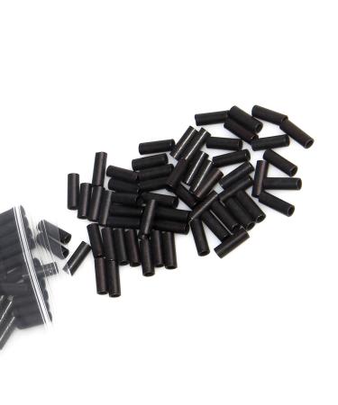 AGOOL Fishing Wire Single Barrel Crimp Sleeves - 300pcs Black Oxidized Copper Crimp Sleeves Fishing Wire Rope Clips Tube Line Connector Leader Rigging Tackle 9 Size 1.6mm